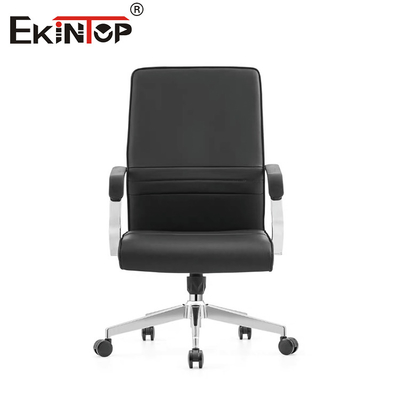 Silla de oficina moderna de cuero con ruedas personalizables