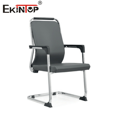 Silla de arco medio de espalda gris personalizable con reposabrazos y cojín de espuma