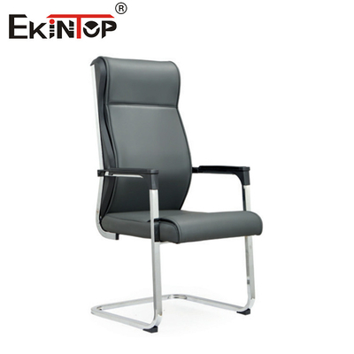 OEM silla de oficina de espalda alta negra con marco de metal material de cuero estilo de negocio