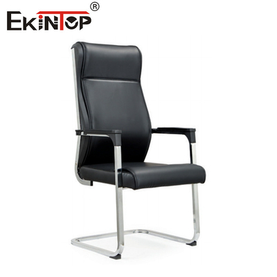 OEM silla de oficina de espalda alta negra con marco de metal material de cuero estilo de negocio