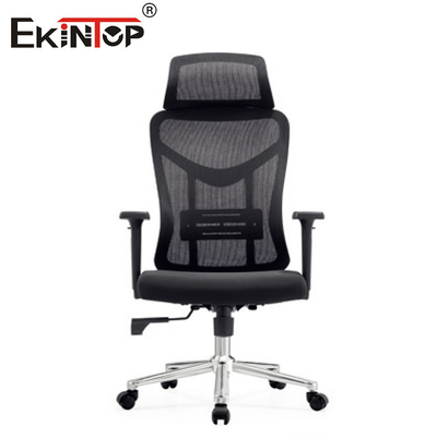 Silla de oficina de estilo moderno negro con tela de malla y cojín de asiento de espuma