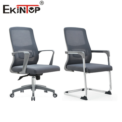 Silla de oficina de material de malla de bajo costo con ruedas de reposabrazos de estilo moderno