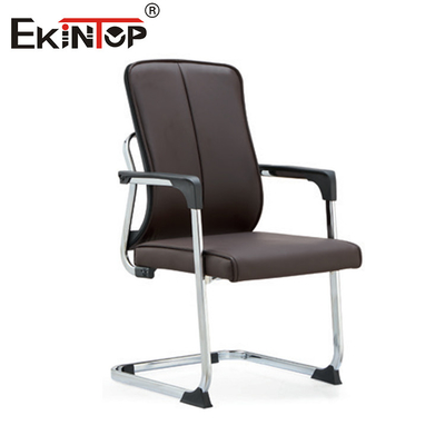 Silla de oficina de espalda media con material de cuero Estilo de negocio Fabricante directo