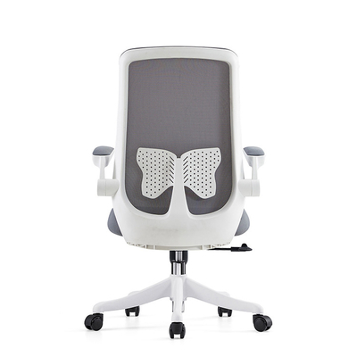 Silla de oficina de tela de malla gris con respaldo posterior para sala de oficina