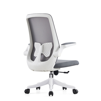 Silla de oficina de tela de malla gris con respaldo posterior para sala de oficina