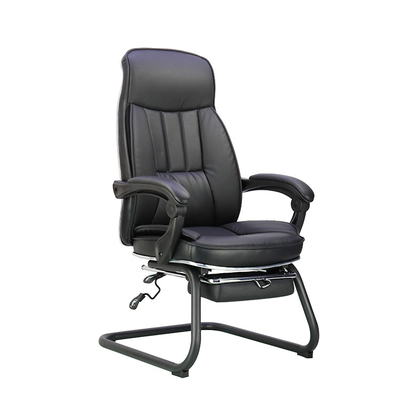 Silla de oficina de cuero negro multifuncional con diseño en forma de arco personalizable