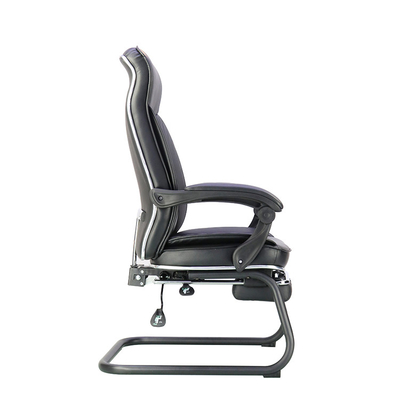 Silla de oficina de cuero negro multifuncional con diseño en forma de arco personalizable