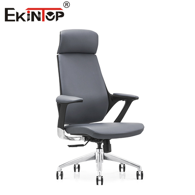 Silla de oficina de estilo moderno con ruedas de material de cuero PU y girador