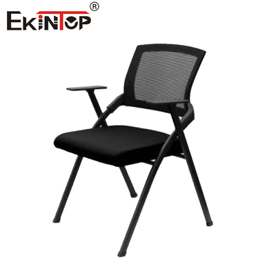 Silla de entrenamiento plegable negra Silla de oficina con reposabrazos en estilo moderno