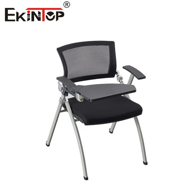 Silla de oficina de entrenamiento de piernas plegables de metal negro en estilo moderno