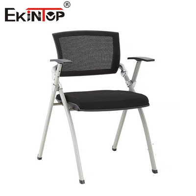 Silla de oficina de entrenamiento de piernas plegables de metal negro en estilo moderno
