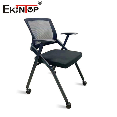 Silla de entrenamiento de estilo moderno con ruedas respirable de malla respaldo plegable