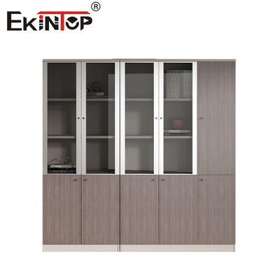 Armario de archivos amplios con ventanas de vidrio de gran capacidad estilo industrial