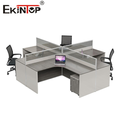 Estación de trabajo de oficina modular estilo comercial personalizable con material de madera