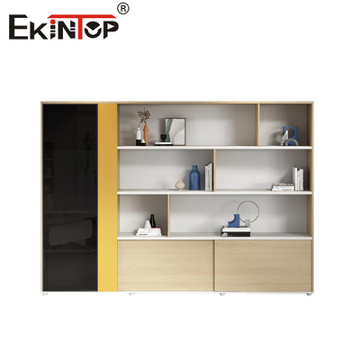 Armario de archivos de madera de color nuez Muebles de oficina para el hogar de estilo moderno