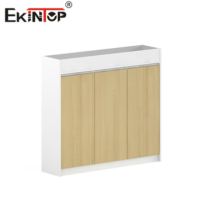 Cabinet de archivos de madera de color nuez de alta calidad sin mango estilo moderno