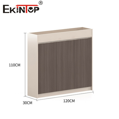 Cabinet de archivos de madera de color nuez de alta calidad sin mango estilo moderno