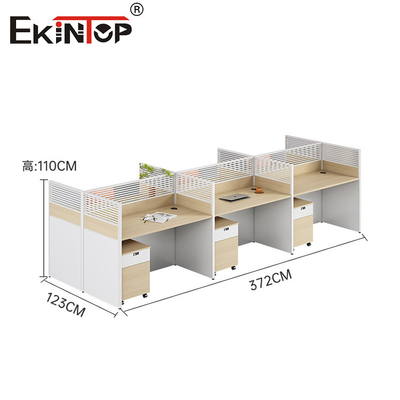 Estación de trabajo modular de estilo moderno con gabinete de almacenamiento de material de madera