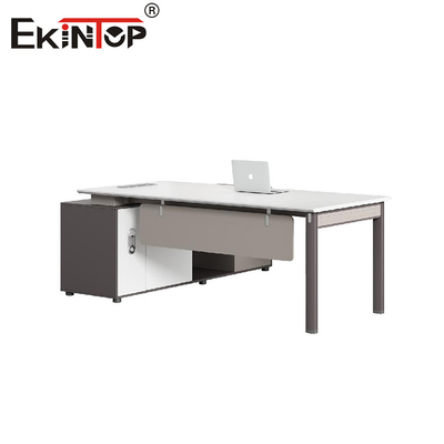 Escritorio ejecutivo personalizable de estilo industrial con gabinete de almacenamiento