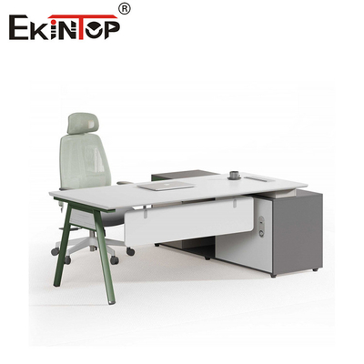 Escritorio ejecutivo personalizable de estilo industrial con gabinete de almacenamiento