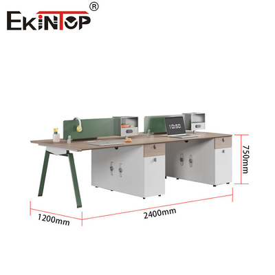 Estación de trabajo modular de personal de oficina de escritorio de 4-6 asientos con tabiques de estilo moderno
