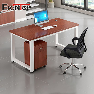 Escritorio de madera de estilo clásico con gabinete lateral Muebles de recepción de oficina