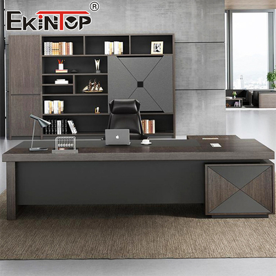 Mesa de oficina en forma de L de alta calidad Mesa de CEO Estilo de Negocio Escritorio único