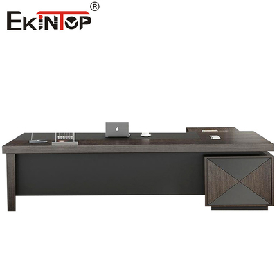 Mesa de oficina en forma de L de alta calidad Mesa de CEO Estilo de Negocio Escritorio único