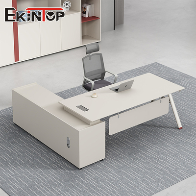 Muebles de oficina modernos Escritorio en forma de L Escritorio personalizable de madera de acacia