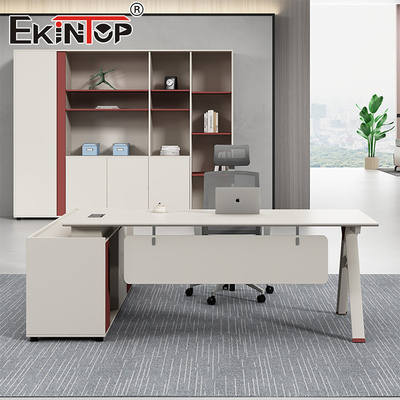 Muebles de oficina modernos Escritorio en forma de L Escritorio personalizable de madera de acacia