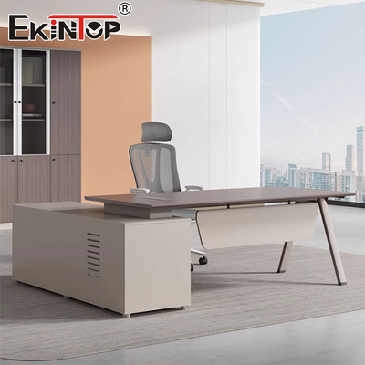 Escritorio ejecutivo de estilo moderno en forma de L de Fábrica de Muebles Escritorio de madera de acacia