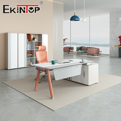 Muebles de oficina modernos Mesa de oficina en forma de L Escritorio ejecutivo Escritorio de madera de acacia