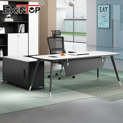 Muebles de oficina modernos Escritorio de negocios Conjunto de escritorio con gabinete lateral