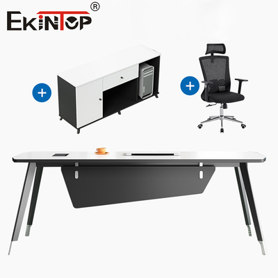Muebles de oficina modernos Escritorio de negocios Conjunto de escritorio con gabinete lateral