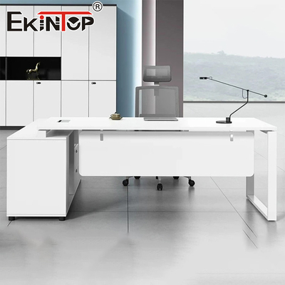 Escritorio de estilo comercial blanco de madera Mesa de reuniones Todo escritorio moderno