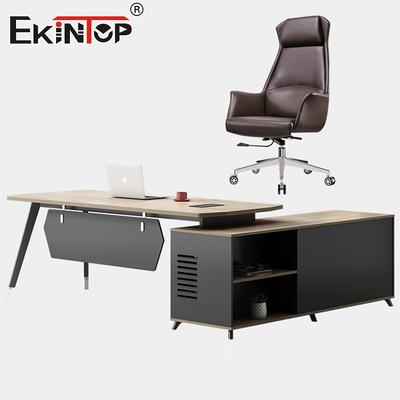 Muebles comerciales de madera Escritorio ejecutivo con cajones