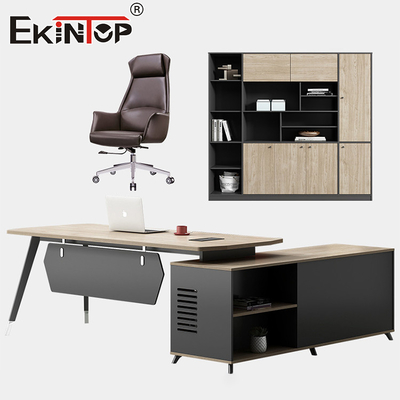 Muebles comerciales de madera Escritorio ejecutivo con cajones