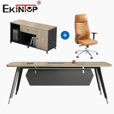 Mesa de oficina de alta calidad silla de escritorio de estilo comercial personalizado Escritorio ejecutivo con cajones