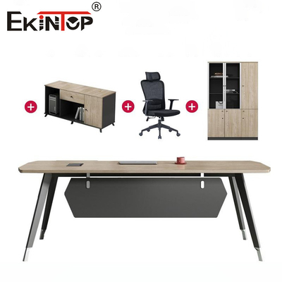 Espacio de oficina moderno Escritorio comercial personalizado Escritorio ejecutivo con cajones