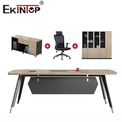 Espacio de oficina moderno Escritorio comercial personalizado Escritorio ejecutivo con cajones