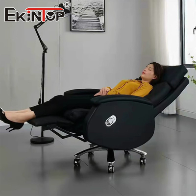 Silla de cuero con respaldo alto y ajustable a la altura
