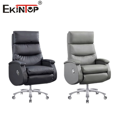 Silla de cuero con respaldo alto y ajustable a la altura
