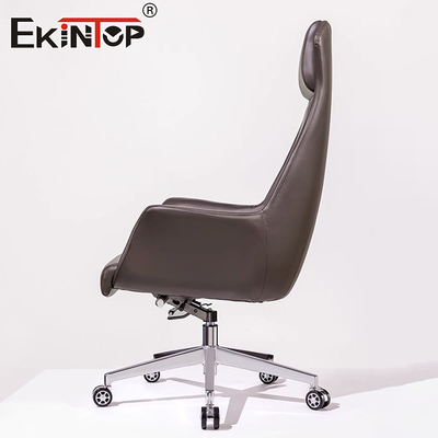 Silla de cuero giratorio marrón de estilo clásico sillas de oficina comerciales personalizadas