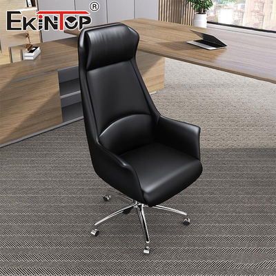 Silla de oficina ejecutiva de cuero negro personalizado con silla giratoria de dibujo ergonómico