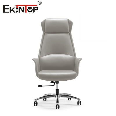 Silla de oficina de cuero marrón confortable Muebles de estilo clásico Silla de dibujo ergonómica