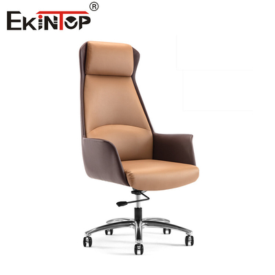 Silla de oficina de cuero de PU de espalda alta estilo moderno Silla de dibujo ergonómica
