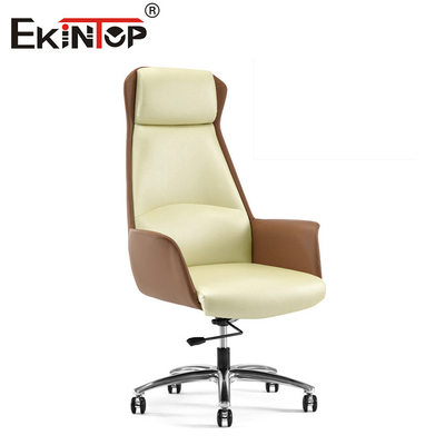 Silla de oficina de cuero de PU de espalda alta estilo moderno Silla de dibujo ergonómica