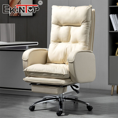 Silla de oficina de cuero ergonómico reclinable de alta calidad