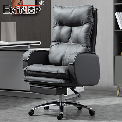 Silla de oficina de cuero ajustable de altura cómoda Apoyo para la cabeza Silla de escritorio para el hogar
