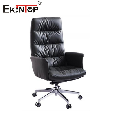 Silla de oficina de cuero de PU negro Muebles de diseño de oficina Casa Silla de escritorio
